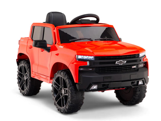 Camioneta Chevrolet Silverado Rojo para Niños de 12V con Control Remoto