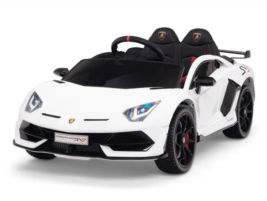 Coche Montable Eléctrico Lamborghini Aventador SVJ Blanco 12V Niños