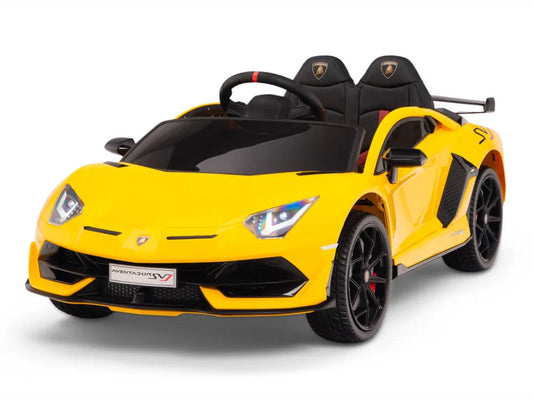 Coche Montable Eléctrico Lamborghini Aventador SVJ Amarillo 12V Niños