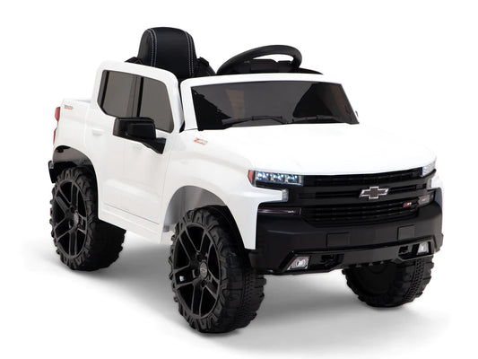 Camioneta Chevrolet Silverado Blanco para Niños de 12V con Control Remoto