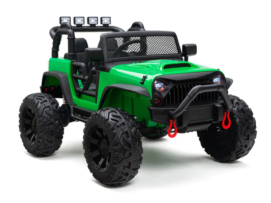 Camioneta Montable Nighthawk Verde para Niños con Batería de 24V y Control Remoto